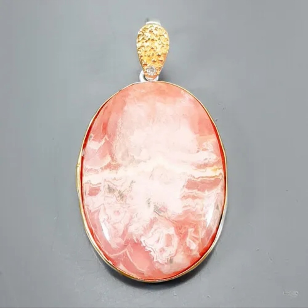 Handmade jewelry 38 ct Rhodochrosite Pendant 925 Sterling Silver  /NP33323